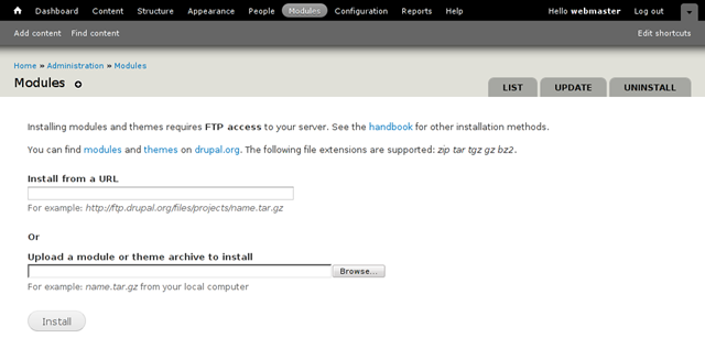 Installazione Moduli in Drupal 7