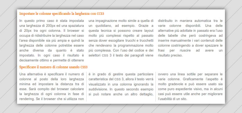 CSS3 per migliorare l'impaginazione delle pagine web