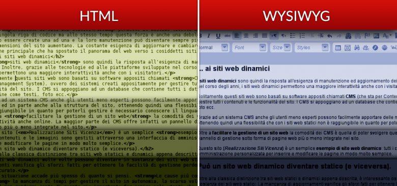 Differenza tra sito web statico HTML e dinamico CMS